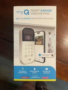 myQ Smart Garage Video Keypad - White